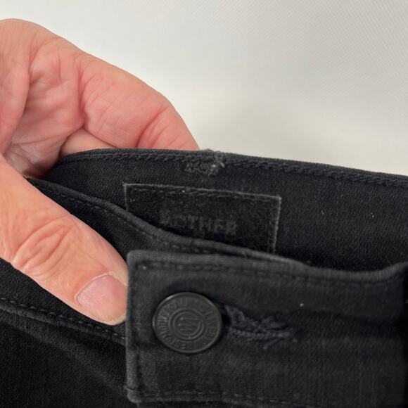 Mother Jeans High Waisted Rider Ankle Not Guilty Black Denim Sz 27 Straight Leg - Picture 8 of 16
